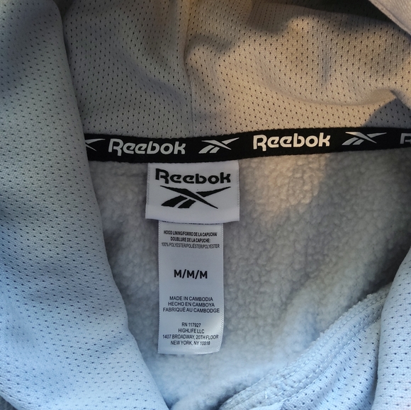 Reebok Light Gray Hoodie Sweatshirt - Picture 5 of 6